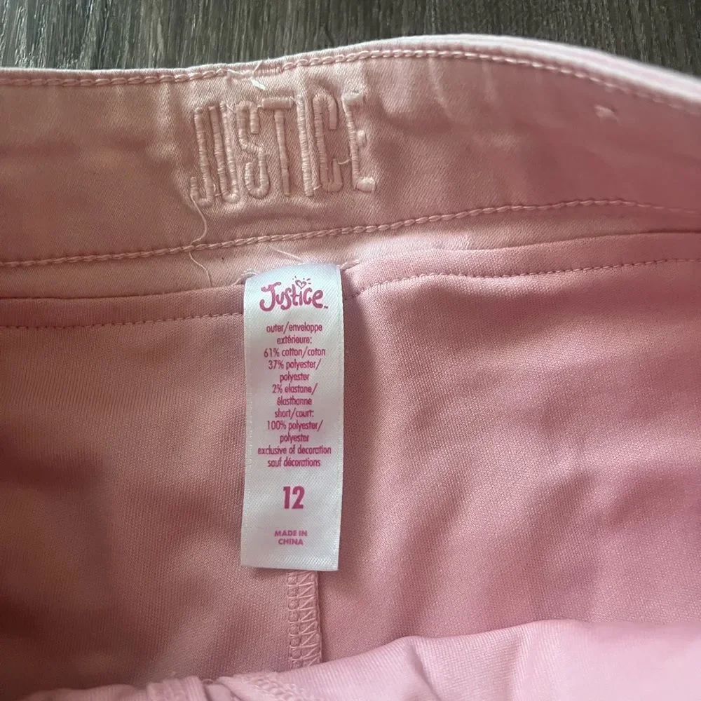 Justice Pink Denim Skirt size 12